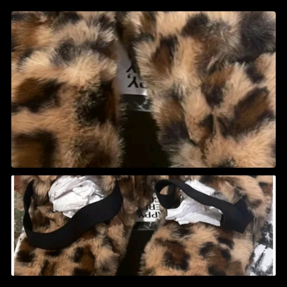 New in box Jenni faux fur slippers new in box, leopard print size XL - Picture 5 of 6